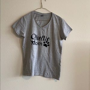 “Sheltie Mom” V-neck T-shirt